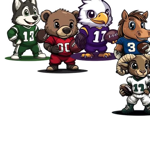 Football Animals Clipart Bundle, High Quality PNG, Transparent Backgrounds, Commercial Use, Digital American Football Sublimation Designs - Etsy