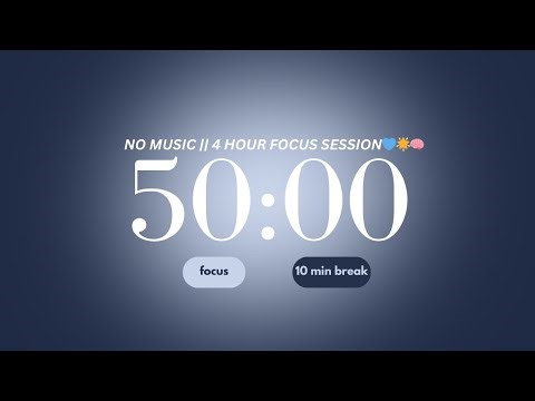 4-Hour Focus Timer 💙 || No Music, Blue Aura