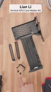 Lian Li Accessory Universal 4-Slots Vertical GPU Card Holder Kit Black, Premium Gen 4 Riser Cable PCI-E 4.0 x16-200mm, PCIe 3.0 Compatible, Compatible with E-ATX,ATX Case (VG4-4-V2X)