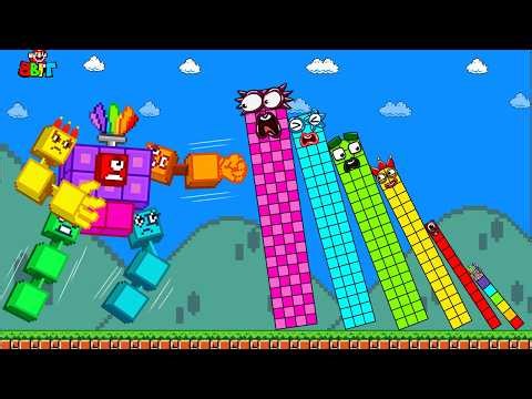 Robot Numberblocks Batttle With Robot Bowser In Super Mario Bros. | Game Animation