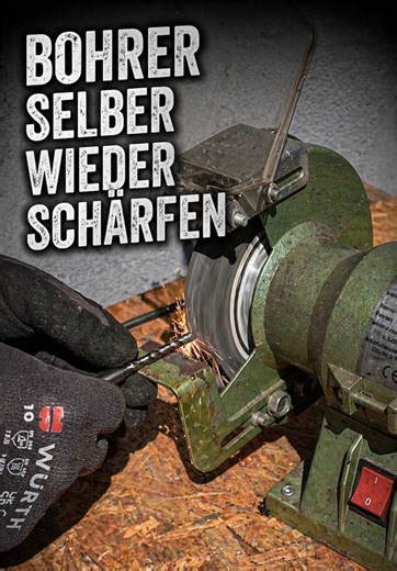 Bohrer selbst schärfen am Schleifstein Stumpfe Bohrer machen jede Arbeit unnötig schwer – dabei lassen sie sich mit der richtigen Technik ganz einfach wieder scharf bekommen. In diesem Video zeige ich dir Schritt für Schritt, wie du deinen Bohrer am Schleifstein selbst schärfst. Ohne teure Maschinen, ohne Spezialwerkzeug – nur mit etwas Gefühl und dem richtigen Winkel. Genau der ist nämlich entscheidend, damit der Bohrer wieder sauber schneidet statt nur zu reiben. #selbermachen #handwerk #werks