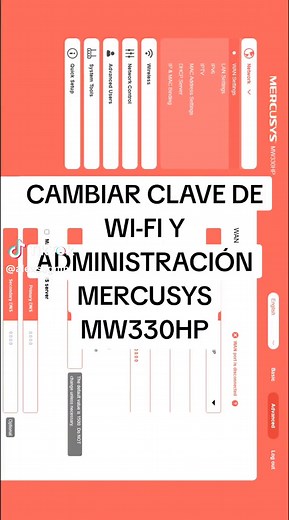 Cambiar Clave de Wi-Fi y Administración en Mercusys MW330HP