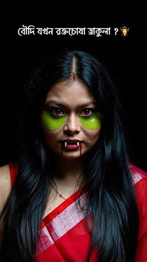 Don’t miss the End 🧛‍♀️😰 বাঙালি রক্তচোষা ড্রাকুলাও যখন 10 Steps মেকআপ স্কিপ করে😅Check Description