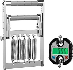 Daqi Jiang Hand Grip Strengthener, Grip Strength Tester with 5 Springs, Digital Hand Dynamometer, 304 Stainless Steel No-Slip Handle, Maximum Load 330Lbs/150kg, for Gym, Sport, Workout