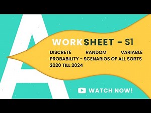 S1 DISCRETE RANDOM VARIABLE SCENARIOS QUESTIONS | TOPICAL PRACTICE | A LEVELS MATHEMATICS 9709