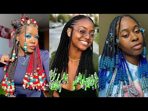 Braids Hairstyles with Beads for Ladies|| Beaded Braids Compilation 2025