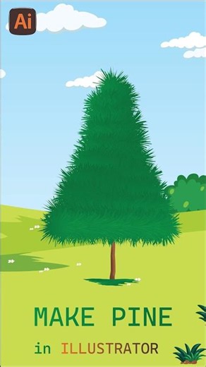 Pine Tree in Illustrator in 30 Seconds 🌲 | Easy Vector Tutorial