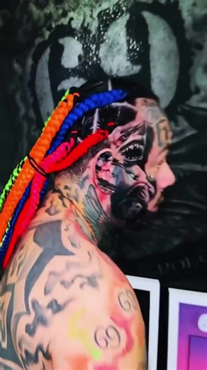 Black and gray realistic lion shark face tattoo 6ix9ine #facetattoo #6ix9ine #tekashi69 #liontattoo #besttattoos