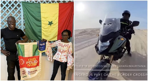 Nigerian biker riding from London to Lagos enters Senegal, shares cool video