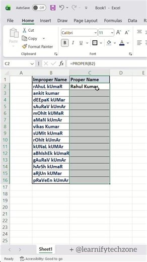 How to use PROPER function in excel #excel #shorts #exceltips #trending #viral #computer