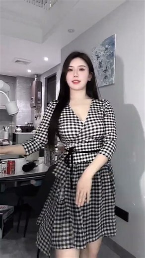 🖤 Classic Black & White Checkered Dress ✨ | Elegant Fashion Look #shorts #viralcontent