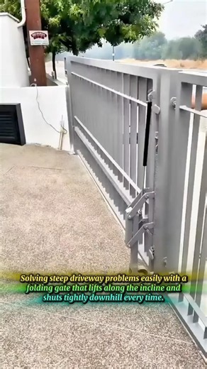 Amazing Sloped Driveway Gate Design Folds Up And Down
