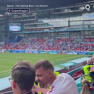 LOOK: Finnish and Danish soccer fans engaged in a call-and-response chant of "Christian" and "Eriksen" in support of the Denmark midfielder who collapsed Saturday during a #Euros2021 match. Eriksen is now awake and in stable condition https://trib.al/TPHr84c | Bloomberg Originals