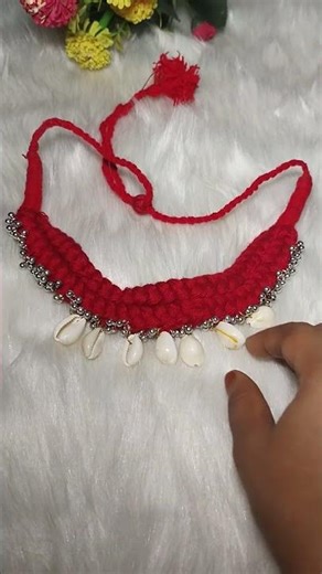 Handmade Red Shell Necklace Set | DIY Shell Jewellery Making Tutorial | #diy #shorts#youtubeshors