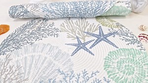 Round Placemats Nautical Coastal Ocean Coral 15 inch Placemats for Dining Tables Beach Themed Blue Teal Round Table Mats for Kitchen Decoration