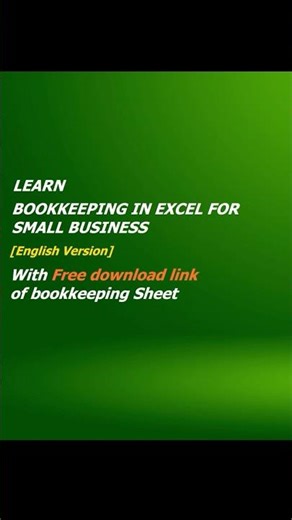 Free Bookkeeping in Excel With Free Download | link in comment #shortsfeed #exceltips