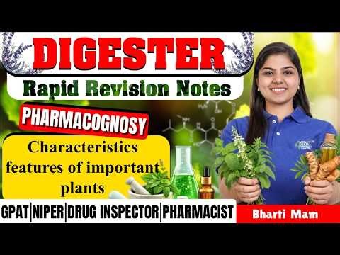 D-231 | Characteristics & Features of Important Medicinal Plants - Pharmacognosy | Rapid Revision
