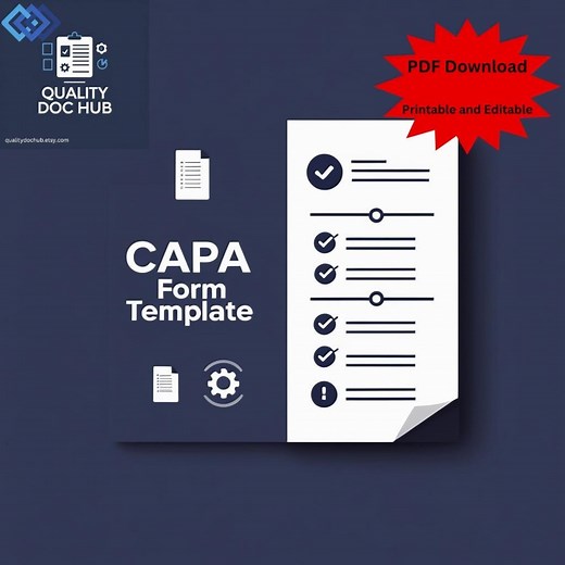 CAPA Form Template (corrective & Preventive Action) – ISO 9001 Quality Management, Editable Pdf/word - Etsy