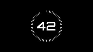 Download 45 seconds countdown timer animation from 45 to 0 seconds. Modern white timer on black background for free