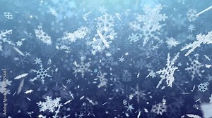 Snow crystals flakes winter freeze ice particle CG background