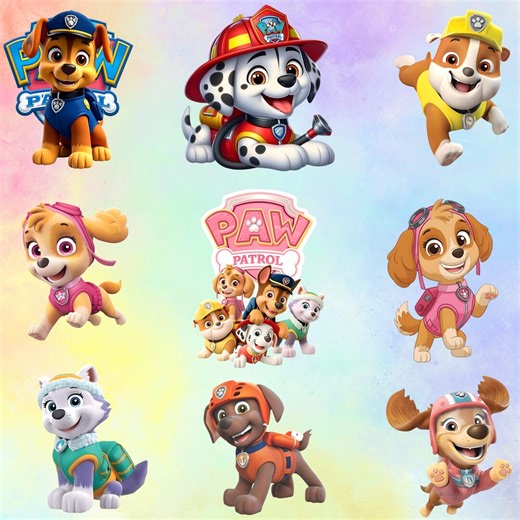 PAW Patrol Clip Art Bundle, Cartoon Puppy Characters, Birthday Party Supplies (digital Download) - Etsy