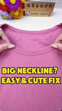 Neckline too big? No cutting required! Fix it this way for a simple and pretty look!