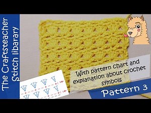Crochet stitch library pattern 3: with pattern charts to learn how to work with crochet symbols