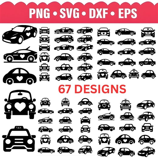 Car Svg Bundle, Car Svg File, Car Clip Art, Car Silhouette, Car Vector, Car Png,, Car Laser Cut - Etsy
