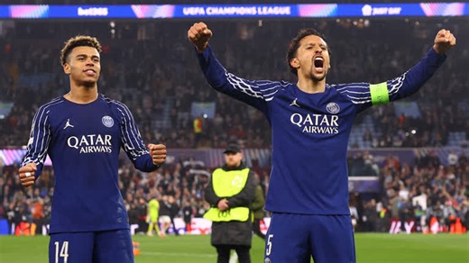 PSG survive Villa onslaught to reach Champions League semis