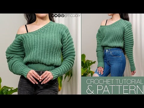 How to Crochet: Off the Shoulder V Neck Top | Pattern & Tutorial DIY