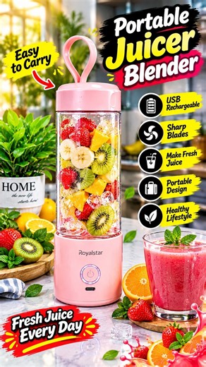 Portable Electric Blender Bottle – Compact Smoothie & Fresh Juice Maker! 🍓🥤✨