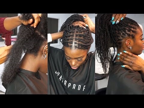 NATURAL BOX BRAIDS TUTORIAL...Blends with 4C hair