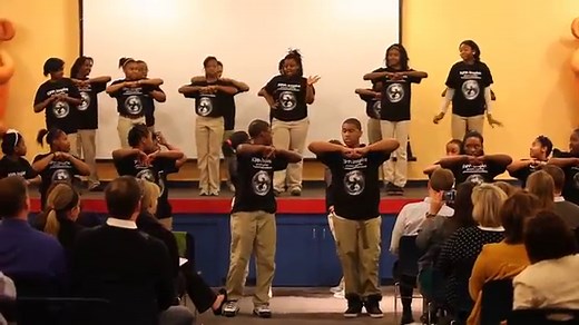 KIPP Inspire Academy students perform step dance at World Bearquarters