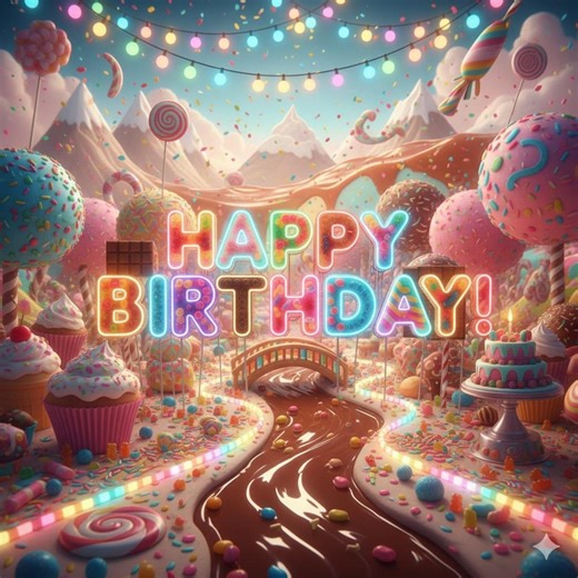 Candyland Birthday Video & Sign: Sweet Shoppe Ecard (digital Download, MP4) - Etsy