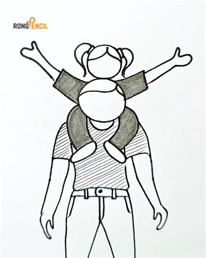 Father's Day Drawing 🎈 #fathersday #drawing | Rong Pencil