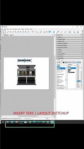 Insert Teks Layout Sketchup