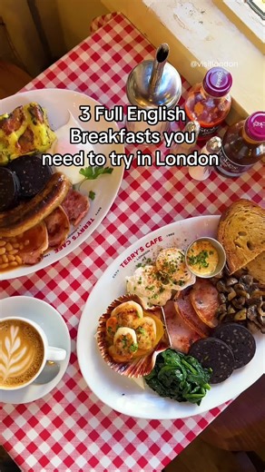 A full English breakfast is one of Britain’s most iconic traditions—and a must-try when visiting London 🍽️ From cosy neighbourhood cafés to skyline dining spots, the city is full of places serving their own take on this classic breakfast. Next time you’re in the capital, make sure it’s on your list of must-try experiences. 📍 Terry’s Cafe London 📍 Duck & Waffle 📍 Polo Bar – 24 Hour Great British Cafe #fullenglishbreakfasts #VisitLondon #londonhotspots #wheretoeatinlondon #londonbreakfastspots