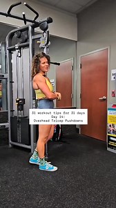 Overhead Tricep Pushdown. Stop pushing down with your hands, and try using your forearms?! Give this workout tip a go next time you're doing training arms or doing tricep Pushdowns ⭐️workout with me on my app. New workouts posted weekly, group chat, form review and a calorie tracker. Join here: https://missfrizzlesfitness.org/lite Day 14 of "31 workout tips for 31 days" See you tomorrow 😉 Frizzle 💃 💪 🤙 #triceppushdowns #pushdowns #tricepsexercise #tricepstraining #tricepsday | Rusty Meier