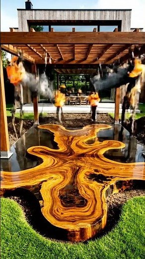 Backyard Transformation in Seconds | Resin Patio + Pergola Build