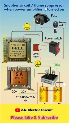 Snubber Circuit (Flame Suppressor) for Power Amplifier Turn-On Protection | Easy Explanation"