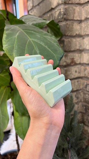 base ceramics on Instagram: "A new piece is born! 💫 1.Model 2.Mold 3.Prototype and💥! The first test for this new shape turned out really good! This small piece can be a soap or sponge holder but in reality it is just my first attempt to making a mold like this and it opens up so many possibilities! Love the geometric surface, the difference between the the top and bottom, the option of having different color surfaces…so much potential here! Can’t wait to play more with it💫 #ceramicstudio #pot