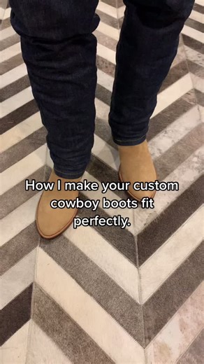 How I make a pair of custom cowboy boots fit perfectly. #leatherart #leather #cowboyboots #musiccityleather #customcowboyboots #handmadeboots