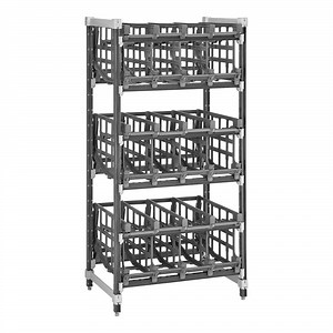 Cambro EXU243672C96480 Camshelving® Elements XTRA Full-Size Stationary Free-Standing #10 Can Rack Starter Unit - 26'' x 36'' x 72''