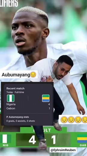 Aubumayang says he cannot explain what his eyes saw during the match vs Nigeria. He played the whole game and didn't know where Super Eagles goalpost was 🤣🤣🤣 #viralreels #virals #fyp #Qualifiers #reelstrending | Ephraim Reuben Peters