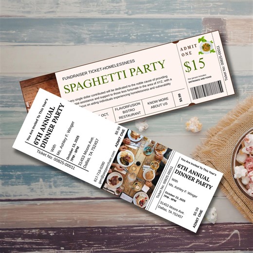 Dinner Ticket Template Canva, Editable Gala Invitation, Printable Reservation Pass for Formal Event Digital Download - Etsy