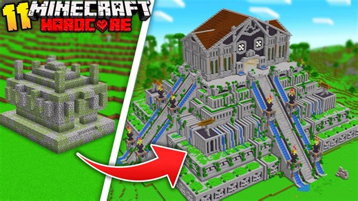 Rebuilding the jungle temple in Minecraft hardcore survival