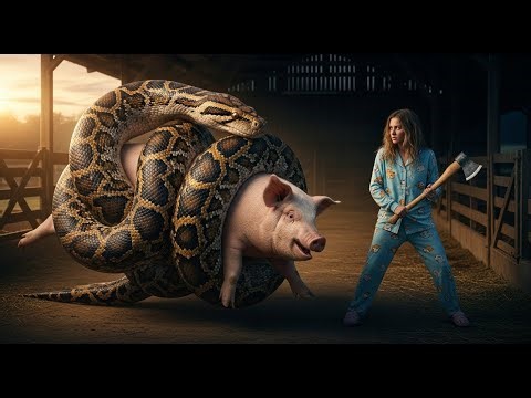 Epic Battle: Brave Team vs Giant Python to Save Mother Pig 🐍🐖
