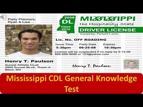 Mississippi CDL General Knowledge Test