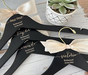 Personalized Bridesmaid Hangers, Bridesmaid Proposal Gifts, Bachelorette Party Gift, Custom Engraved Hangers, 2026 Weddings Affordable Gift - Etsy