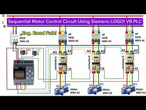 Sequential Motor Control Circuit Using Siemens LOGO! V8 PLC